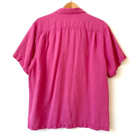 Tommy Bahama Mens Tropic Isles Silk Camp Shirt Size XL Pink Short Sleeve Resort - Picture 2 of 13
